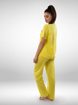 Ženska pidžama kratak rukav žuta, ženske pidžame