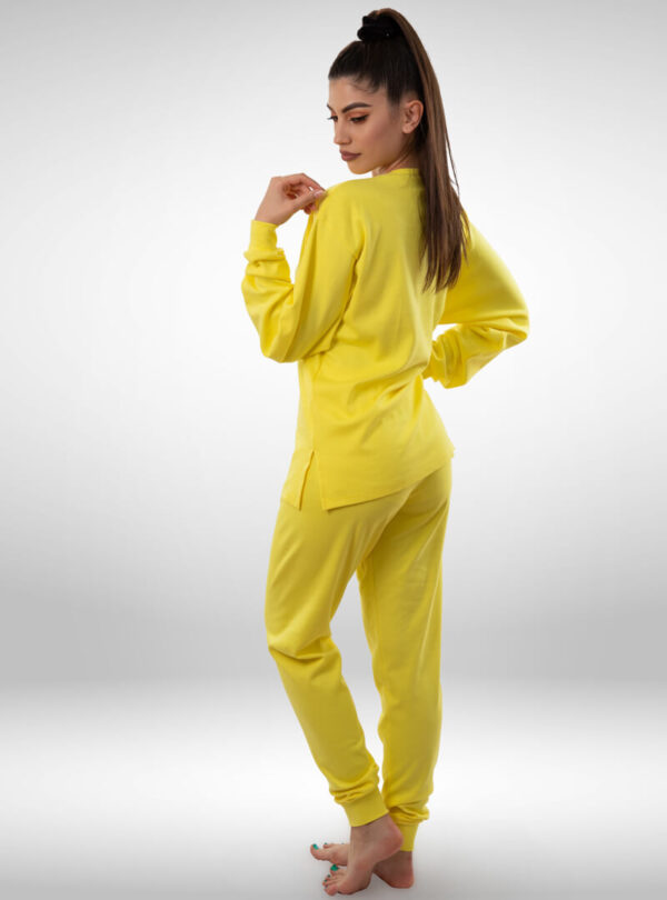 Ženska pamučna pidžama žuta, ženske pidžame