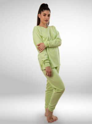 Ženska pamučna pidžama zelena, ženske pidžame