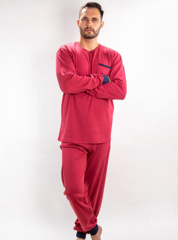Muška pamučna pidžama bordo, Muske pidzame online prodaja