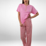 Ženska pidžama kratak rukav dezen1, ženske pidžame