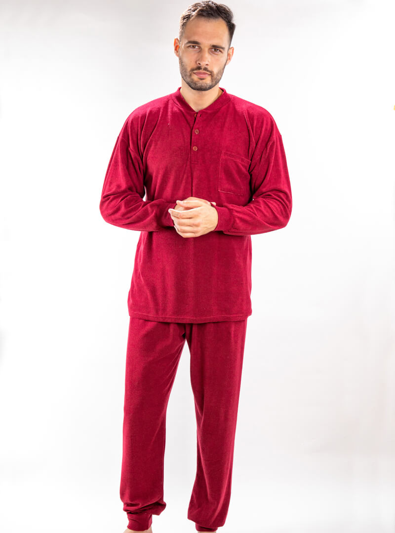 Muška frotir pidžama bordo, Muske frotirske pidzame online prodaja