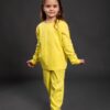 Pamučna pidžama za djevojčice žuta,Pidžame za djevojčice