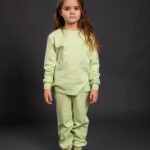 Pamučna pidžama za djevojčice zelena, Pidžame za djevojčice
