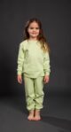 Pamučna pidžama za djevojčice zelena, Pidžame za djevojčice