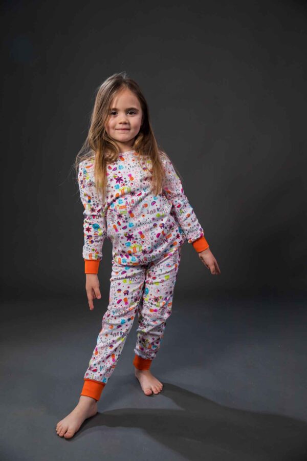 Pamučna pidžama za djevojčice dezen3, Pidžame za djevojčice